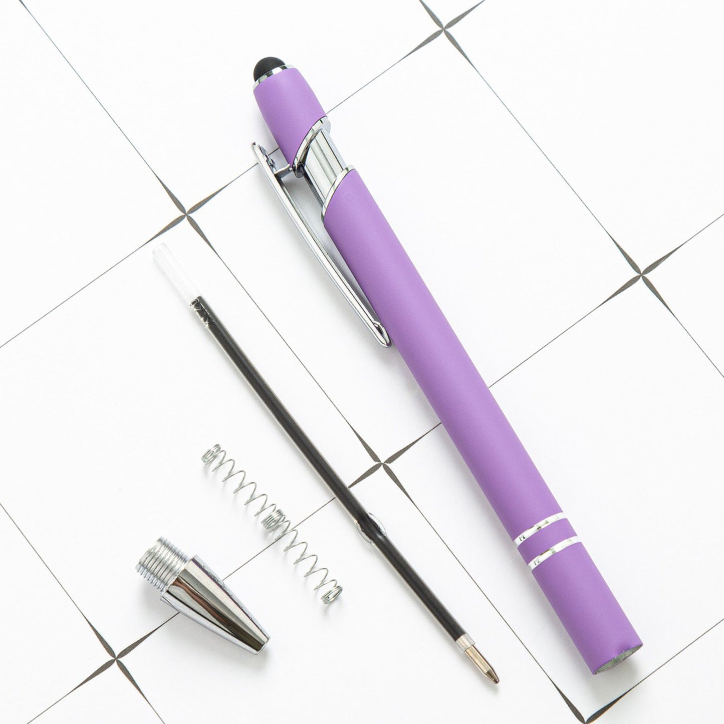 LTAW092【100 PCS】Soft Touch Aluminum Ballpoint Pen