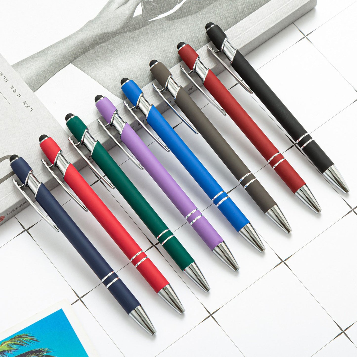 LTAW092【100 PCS】Soft Touch Aluminum Ballpoint Pen